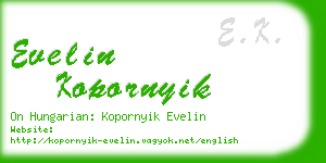 evelin kopornyik business card